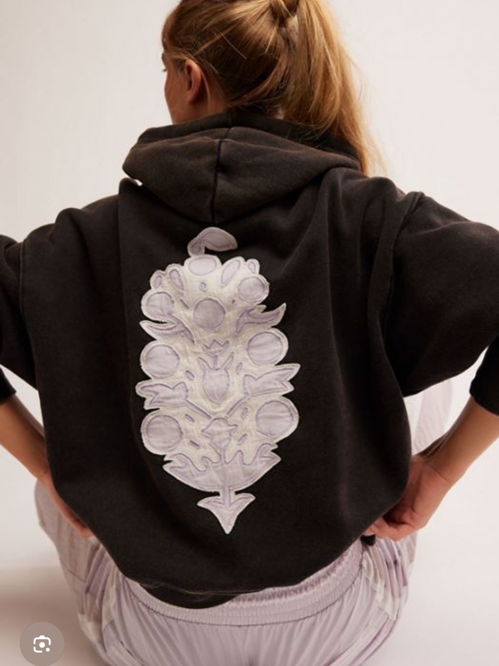 FP MVMT Sprint To The Finish Logo Hoodie Black Platinum